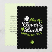 Clover Geluksbrenger: Moge de Clover's Geluk Schij Feestdagenkaart (Voorkant / Achterkant)