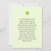 Clover Geluksbrenger: Moge de Clover's Geluk Schij Kaart (Achterkant)