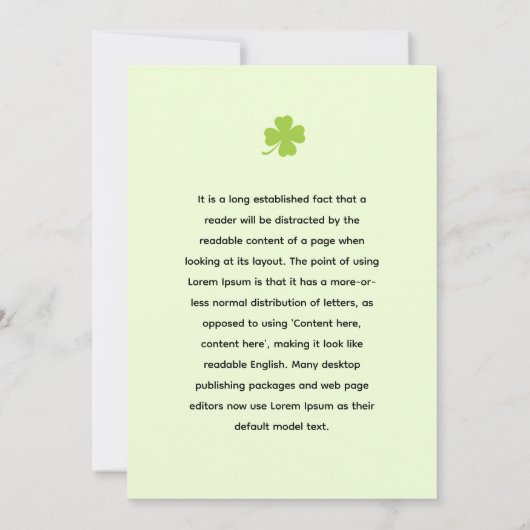 Clover Geluksbrenger: Moge de Clover's Geluk Schij Kaart (Achterkant)