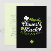 Clover Geluksbrenger: Moge de Clover's Geluk Schij Kaart (Voorkant / Achterkant)