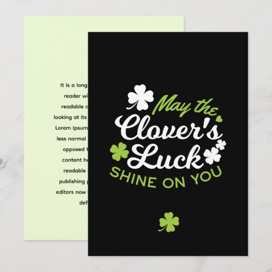 Clover Geluksbrenger: Moge de Clover's Geluk Schij Kaart (Voorkant / Achterkant)