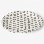 Clover Good Luck Symbol Gold Kijk uit Elegant Patr Papieren Bordje (Gekanteld)