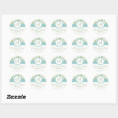 Clover Green en Aqua Wedding Sticker (Vel)