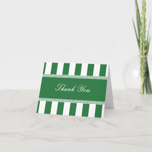 Clover Green en White Cafe Stripes Bedankt Opmerki (Voorkant)