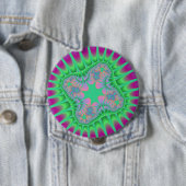 Clover Green Flower Ronde Button 4,0 Cm (In situ)