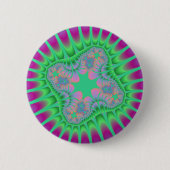 Clover Green Flower Ronde Button 5,7 Cm (Voorkant)
