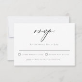 CLOVER Green Minimalist Script Weddenschap RSVP-ka Kaart (Voorkant)