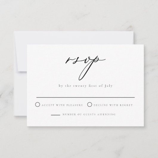 CLOVER Green Minimalist Script Weddenschap RSVP-ka Kaart (Voorkant)