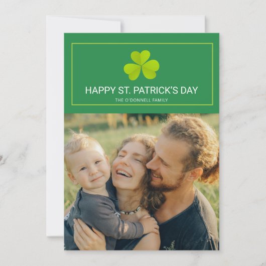 Clover Green St. Patrick's Day Photo Card (Voorkant)