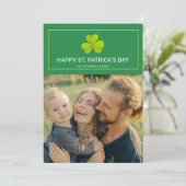 Clover Green St. Patrick's Day Photo Card (Staand voorkant)