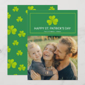 Clover Green St. Patrick's Day Photo Card (Voorkant / Achterkant)