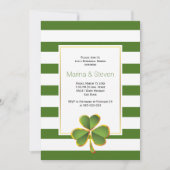 Clover & green, strepen trouwrepetitie diner kaart (Voorkant)