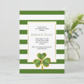 Clover & green, strepen trouwrepetitie diner kaart (Staand voorkant)