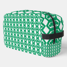 Clover Groen Witte Zeshoek Patroon Toilettas