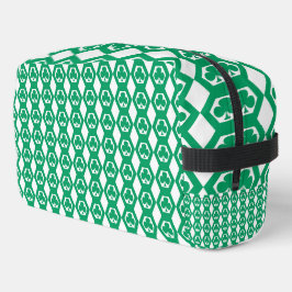 Clover Groen Witte Zeshoek Patroon Toilettas Toilettasje