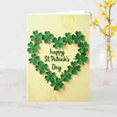 Clover Hart Patroon St. Patricks Kaart (Gele Bloem)