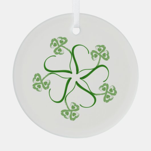 Clover Heart-Ornament Glas Ornament (Achterkant)