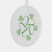 Clover Heart-Ornament Glas Ornament (Voorkant Rechts)