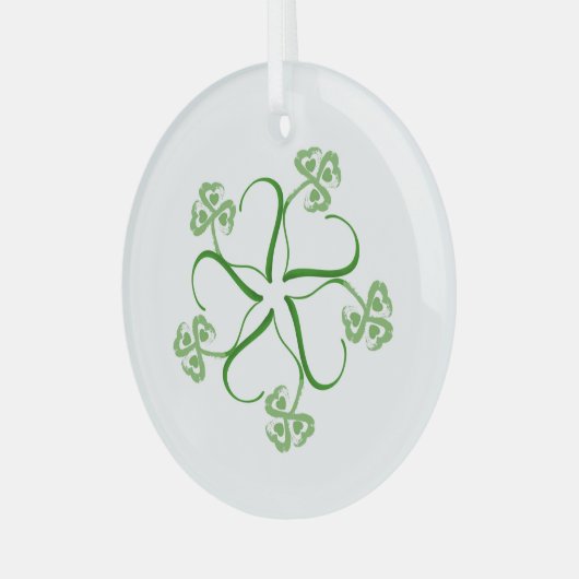 Clover Heart-Ornament Glas Ornament (Voorkant links)