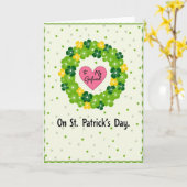 Clover Heart Vriendin St. Patrick's Dag Kaart (Gele Bloem)