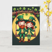 Clover Hearts Leprechaun Love Card Kaart (Gele Bloem)