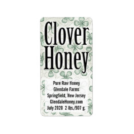 Clover Honey Jar - Gepersonaliseerd product Etiket