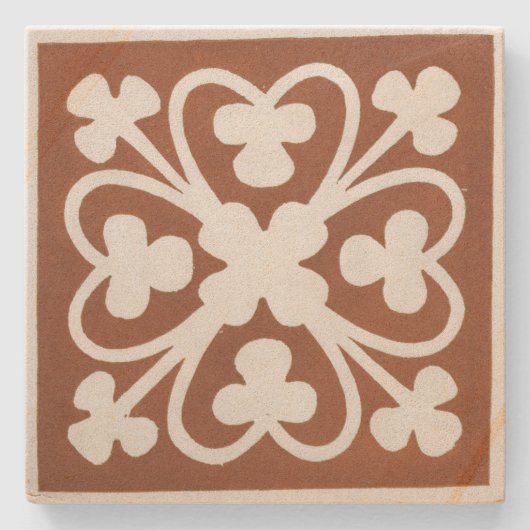 Clover Iers Keltisch Art Design Rood Stenen Onderzetter (Voorkant)