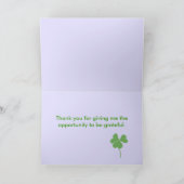 Clover in Green & Purple Garden | Greeting Card Bedankkaart (Binnen)