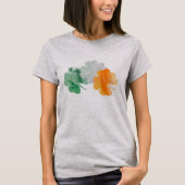 Clover Irish Flag Green White Oranje Shirt Design (Voorkant)
