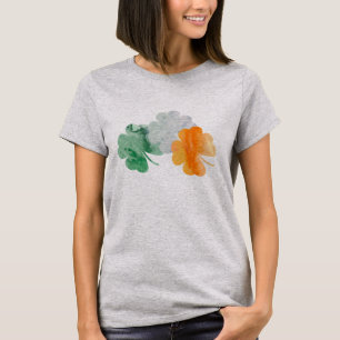 Clover Irish Flag Green White Oranje Shirt Design