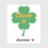 Clover It 4-Bladige Klaver St. Patrick's Day Sticker (Vel)