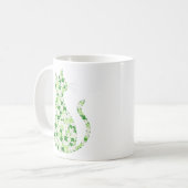 Clover Kat Silhouet - St. Patrick's Day Feest Koffiemok (Voorkant links)