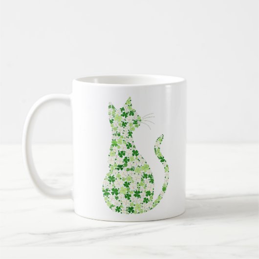 Clover Kat Silhouet - St. Patrick's Day Feest Koffiemok (Links)