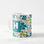 Clover Klavermonogram St. Patrick`s Day Koffiemok (Voorkant links)