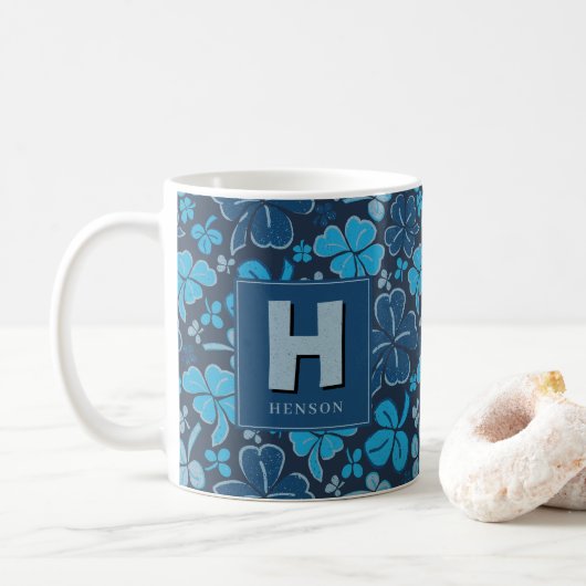 Clover Klavertje Monogram St. Patrick`s Day Koffiemok (Met donut)