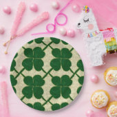 Clover Lattice Linnen Papieren Bordje (Feest)