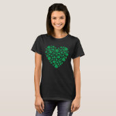 Clover Leaf Shamrock Heart St Patrick's Day For Wo T-shirt (Voorkant volledig)