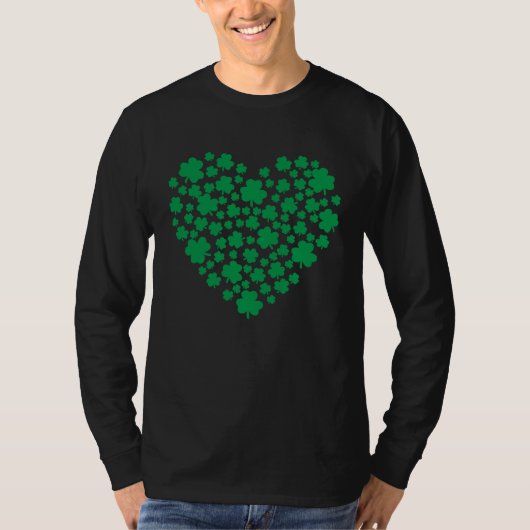 Clover Leaf Shamrock Heart St Patrick's Day For Wo T-shirt (Voorkant)