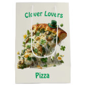 Clover Lovers Pizza St. Patrick's Day Medium Cadeauzakje (Achterkant)