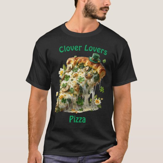 Clover Lovers Pizza St. Patrick's Day T-shirt (Voorkant)