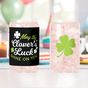 Clover Luck Charm: May the Clover's Luck Shine Blikvorm Glas