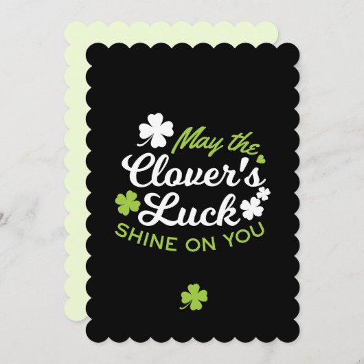 Clover Luck Charm: May the Clover's Luck Shine Feestdagenkaart (Voorkant / Achterkant)