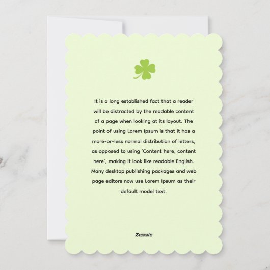 Clover Luck Charm: May the Clover's Luck Shine Feestdagenkaart (Achterkant)