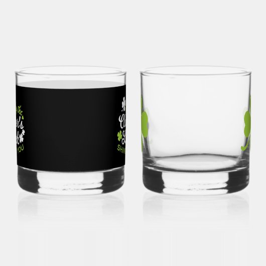 Clover Luck Charm: May the Clover's Luck Shine Whisky Glas (Links)