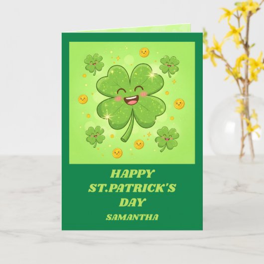 Clover Magic St. Patrick’s Day Card Kaart (Gele Bloem)