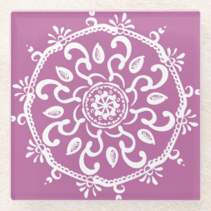 Clover Mandala Glazen Onderzetter