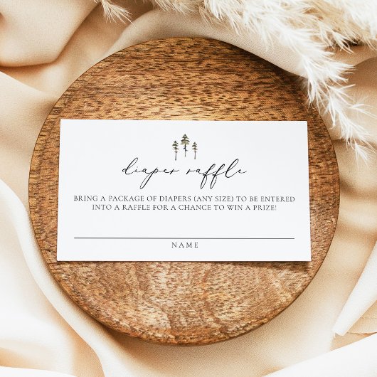 CLOVER Modern Pine Tree Baby Luier Raffle Kaart Plaatskaartje