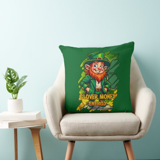 Clover Money Energy – Lucky Leprechaun - almofada Kussen (Stoel)
