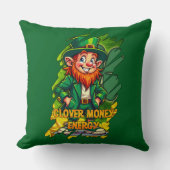 Clover Money Energy – Lucky Leprechaun - almofada Kussen (Voorkant)