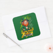 Clover Money Energy – Lucky Leprechaun Autocolante Vierkante Sticker (Envelop)